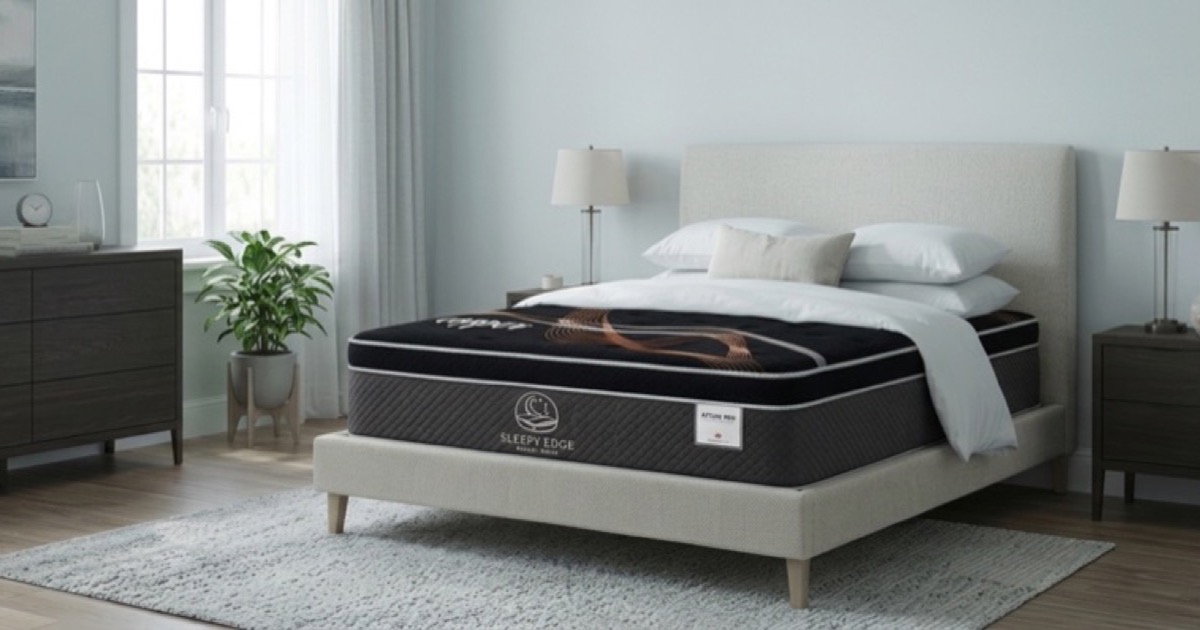 A cool, airy bedroom with a made SleepyEdge bed — how to keep a mattress cool